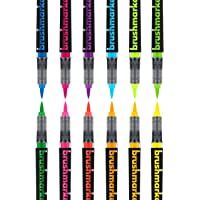KARIN Neon Colors – 12 rotuladores Pro con colores neón en cuerpo transparente y sistema de tinta libre- 2- 4 ml de…